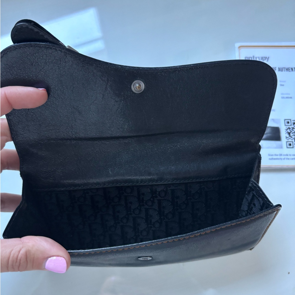 AUTHENTIC Vintage Dior Black Leather wallet/ clutch - Picture 3 of 8